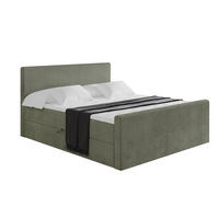 BOXBETT mit Matratze H3 und Lattenrost - TOLO-Z - 200x200 Cord - Olive - Olivgrün, Holzwerkstoff (200/200cm) - ALTDECOR