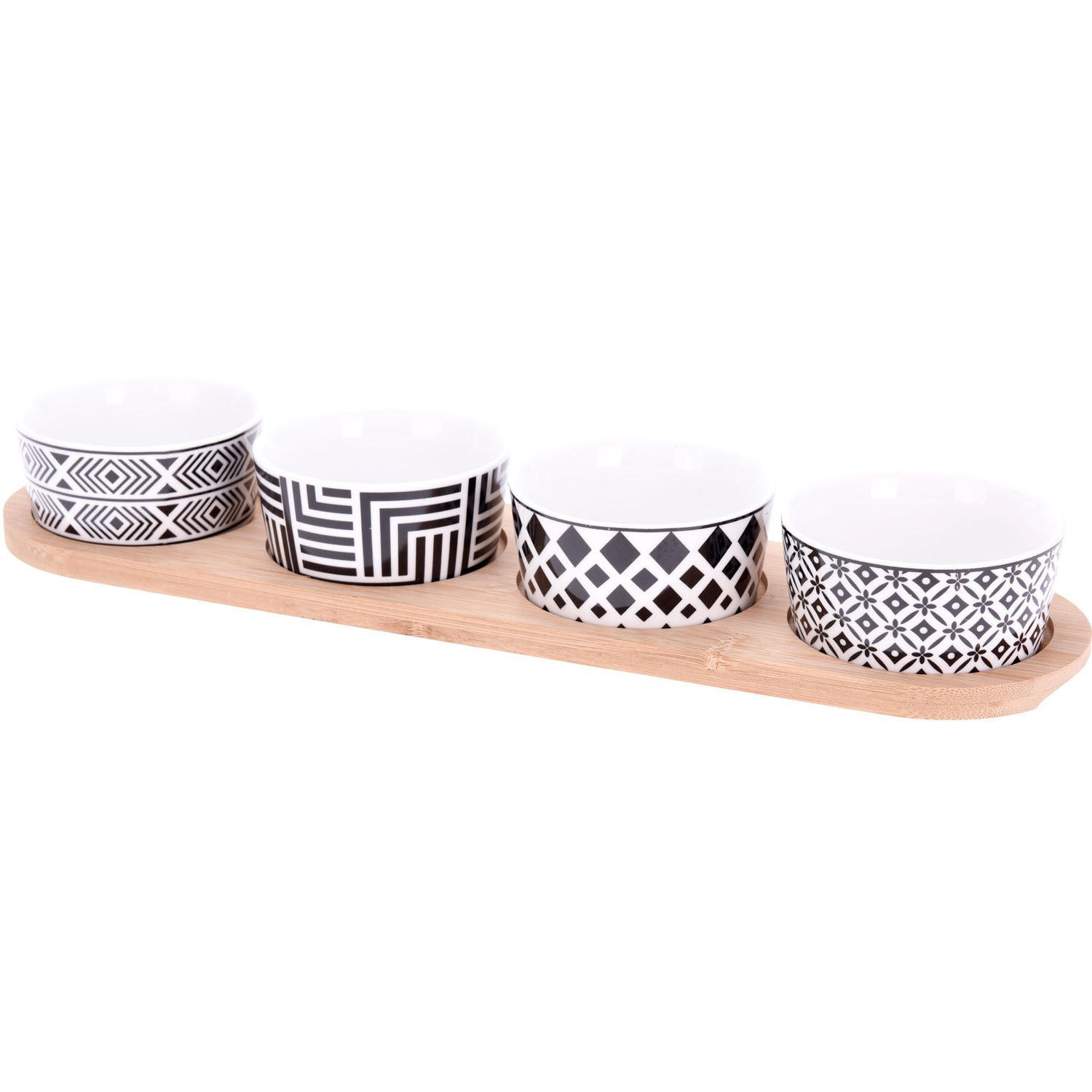 SNACK-SERVIERSET 4 Schüsseln Mehrfarben 38,5/10,5/5,5 cm - Multicolor, Keramik (10.5/5.5/38.5cm) - Excellent Houseware