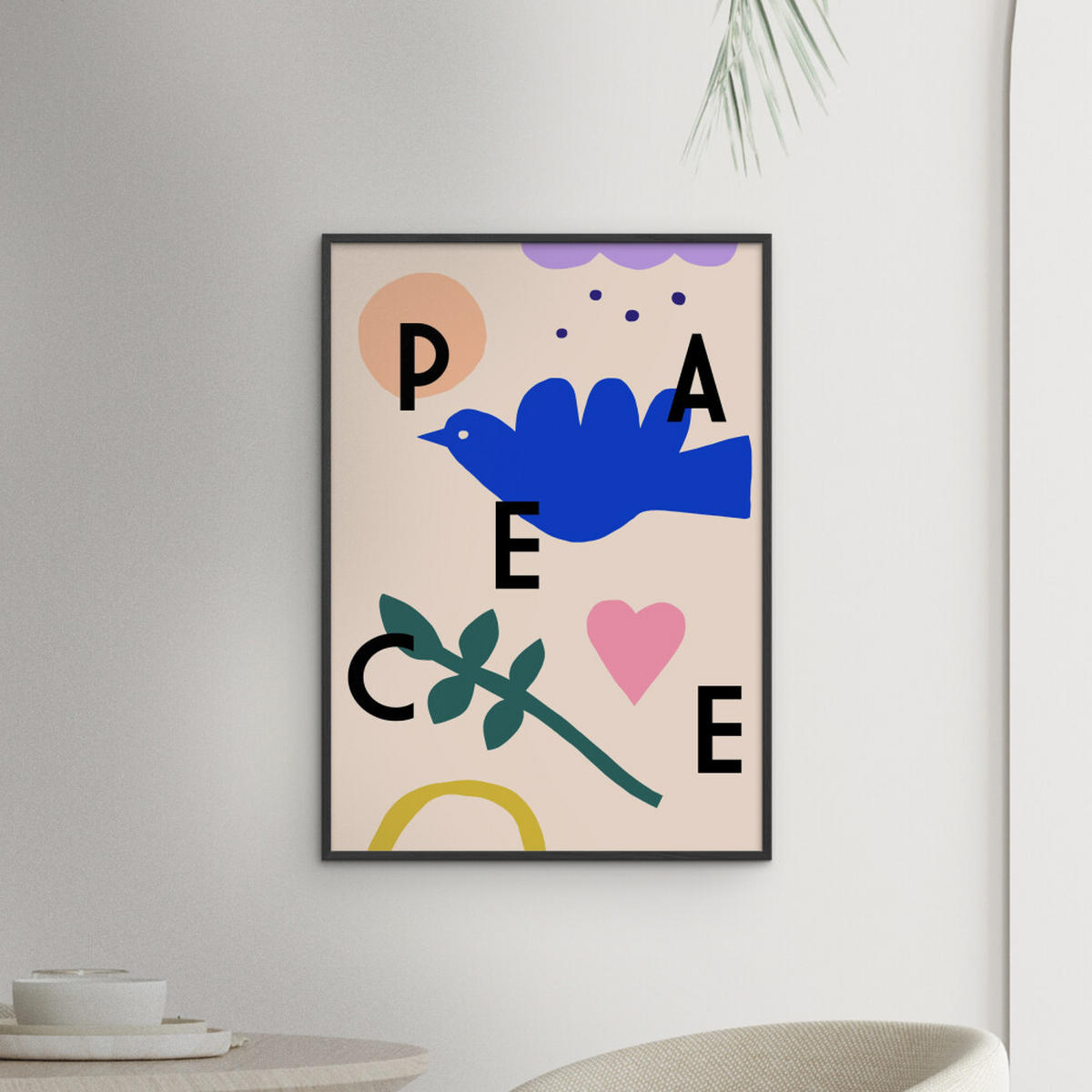 POSTER mit Rahmen Maren Gross - Peace - Multicolor/Schwarz, Holz/Papier (30/40cm) - Poster&Frame