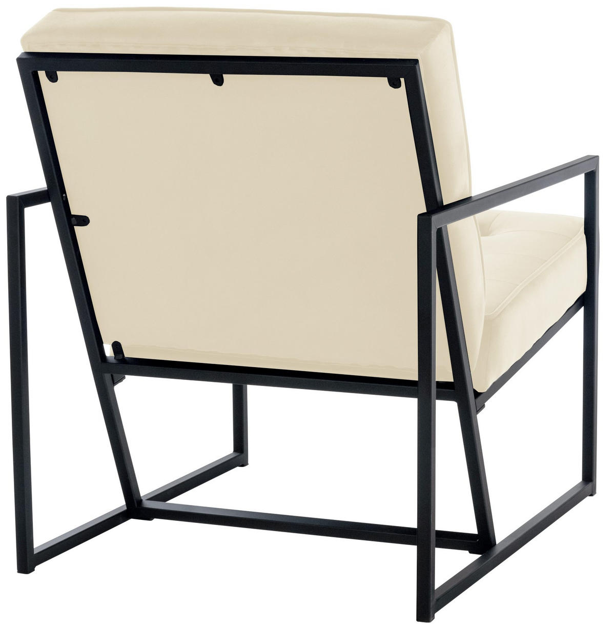 SESSEL Samt creme - Creme/Schwarz, Textil/Metall (63/79.5/83cm) - CLP
