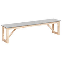 GARTENBANK Hellbraun Notteri - Hellbraun/Grau, Stein (180/45/40cm) - Beliani