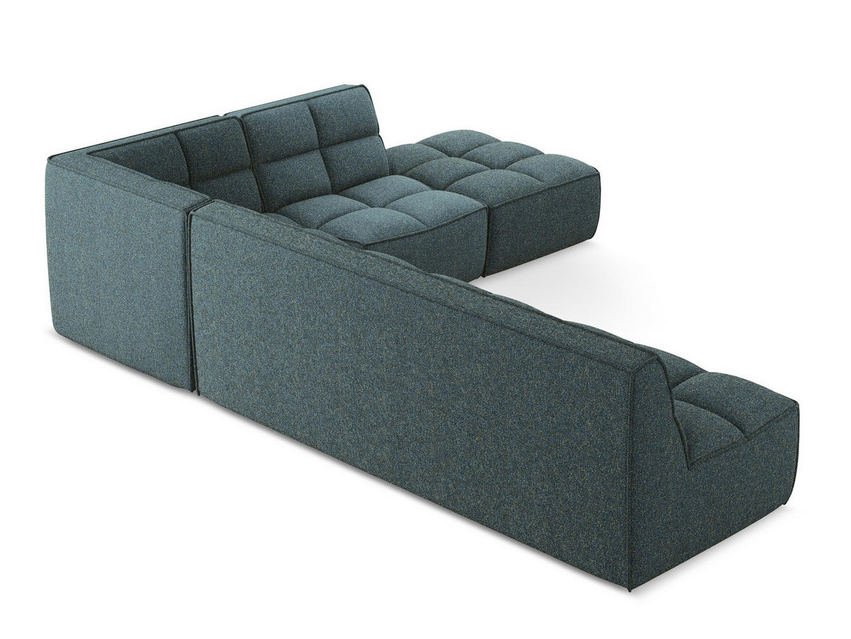 ECKSOFA Beidseitig Strukturstoff Stoff Blau - Blau/Blaugrau, Kunststoff/Textil (308/258cm) - Makamii