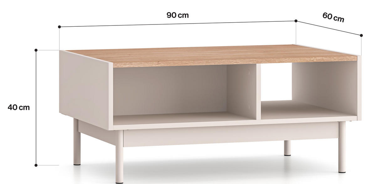 WANDREGAL Dunea Cashmere 120 / 20 / 18cm - Creme, Holz/Holzwerkstoff (120/18/20cm) - Feldmann-Wohnen