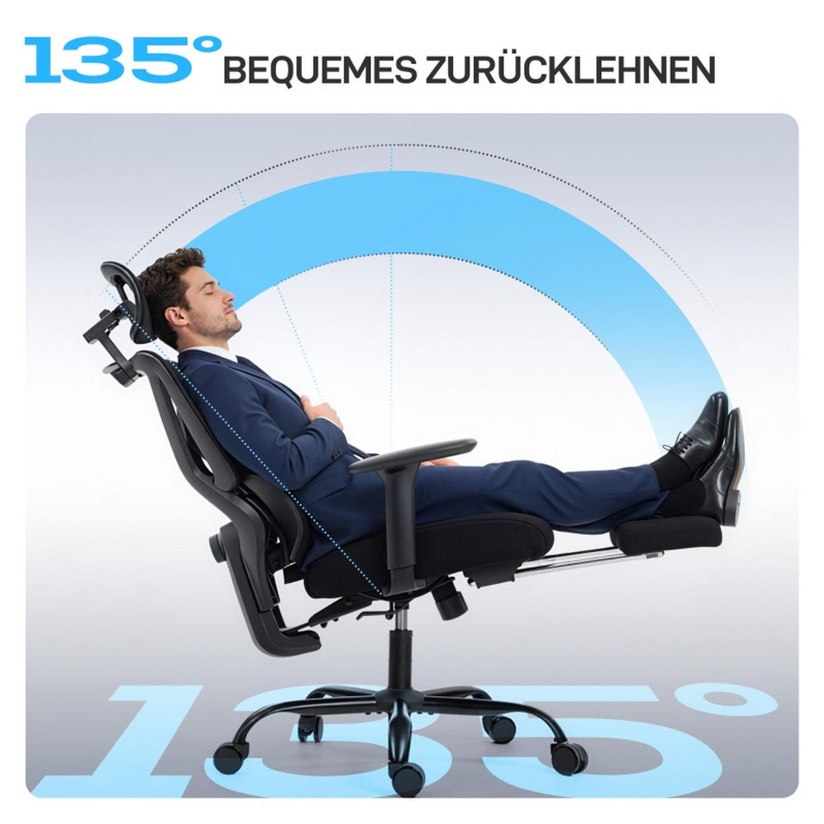 DREHSTUHL, Sitzhöhe 50–58 cm, Netzrücken, verstellbar, 75/73/128 cm, schwarz - Schwarz, Kunststoff (73/128/75cm) - Redom