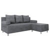 SCHLAFSOFA Dover Cord mit Polsterhocker - Chromfarben/Greige, Holz/Kunststoff (192/80cm) - MIRJAN24