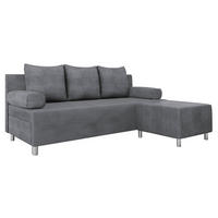 SCHLAFSOFA Dover Cord mit Polsterhocker - Chromfarben/Greige, Holz/Kunststoff (192/80cm) - MIRJAN24