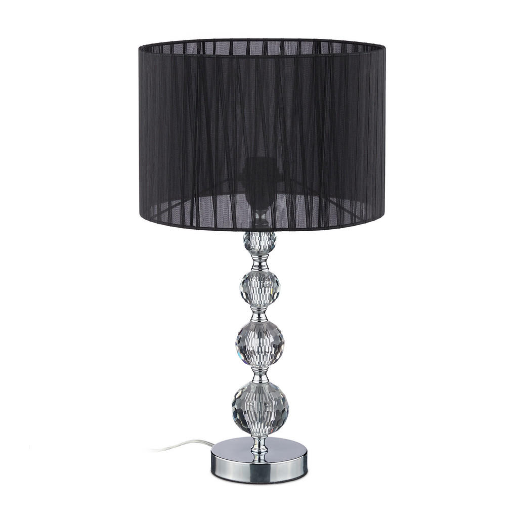 LAMPĂ negru argintiu cristal E27
