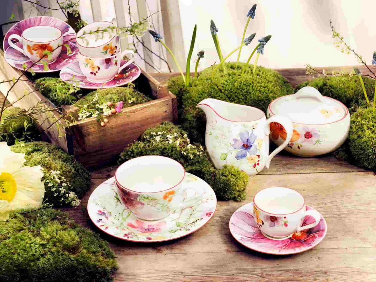 ESPRESSOSERVICE Mariefleur Basic bunt 18er Set - Multicolor, Keramik (1/1/1cm) - Villeroy & Boch