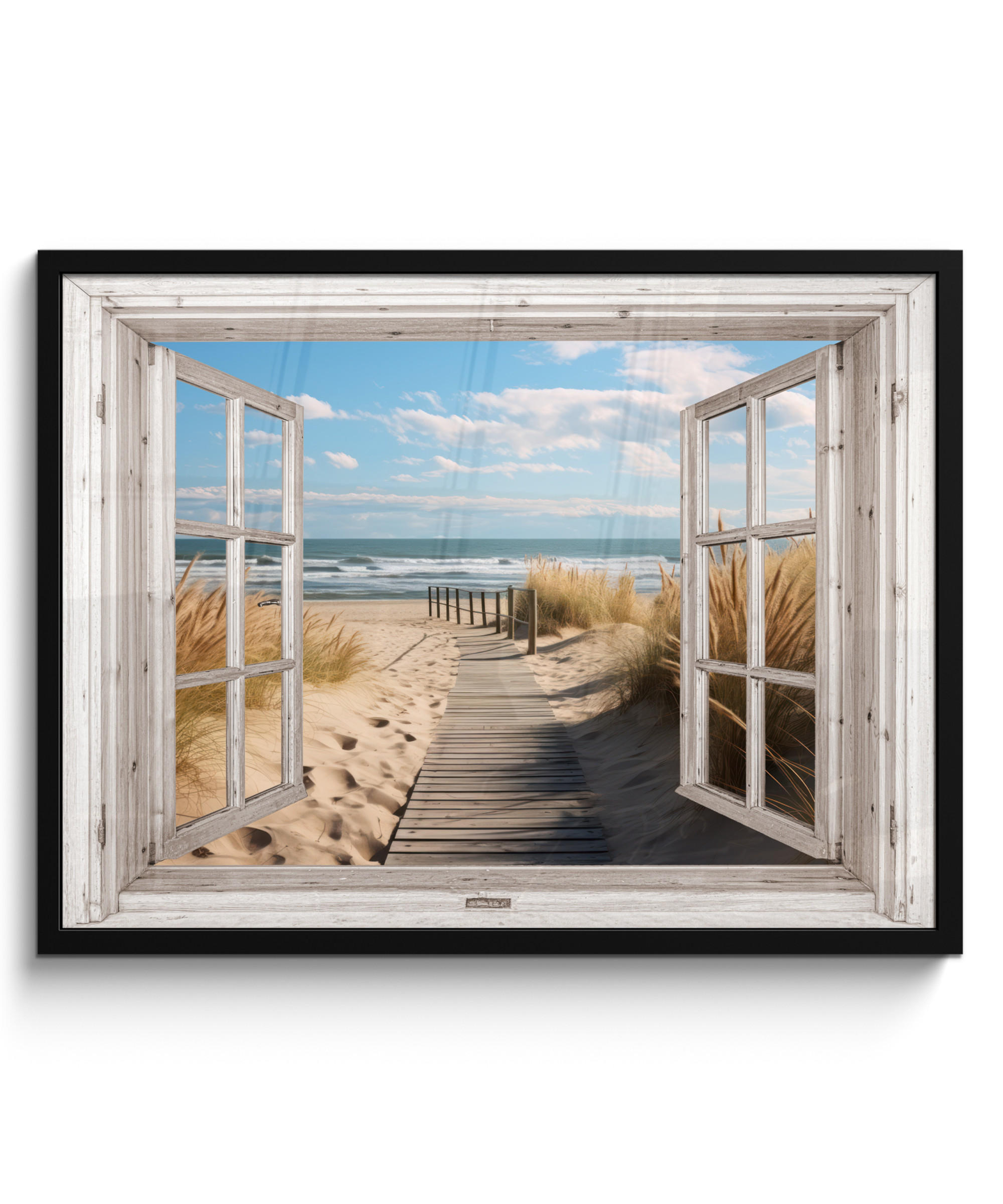 POSTER S OKVIROM Prozor 80x60 cm - bež, papir (80/60cm) - MuchoWow