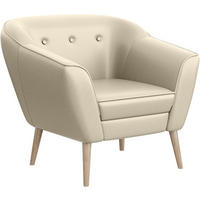 SESSEL Doris - Buchefarben/Creme, Holzwerkstoff/Buchenholz (80/75/74cm) - Meblini