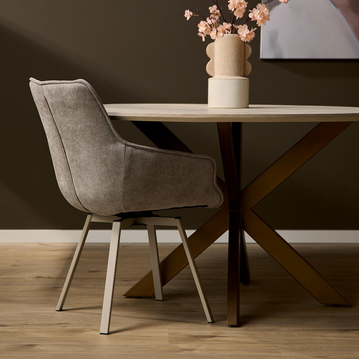 ESSZIMMERSTUHL Mees Taupe 62,5/57/86,5 cm - Taupe, Textil (57/86/62cm) - Starfurn