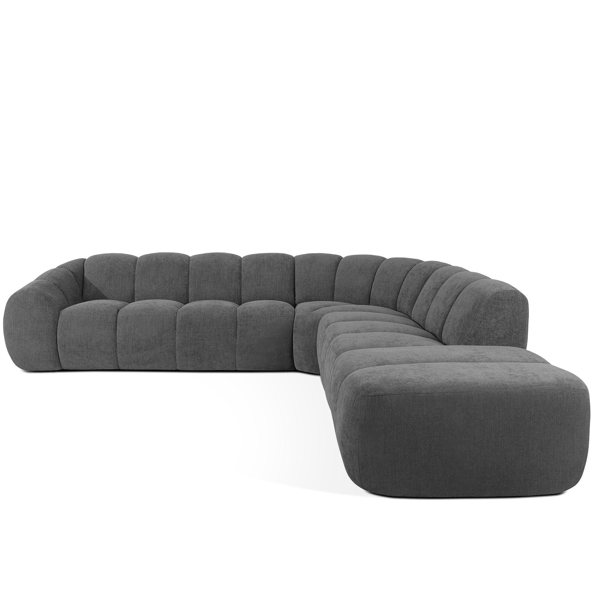 ECKSOFA RECHTS FLAVA, Aschgrau - Grau, Holz/Holzwerkstoff (310/314cm) - KONSIMO®