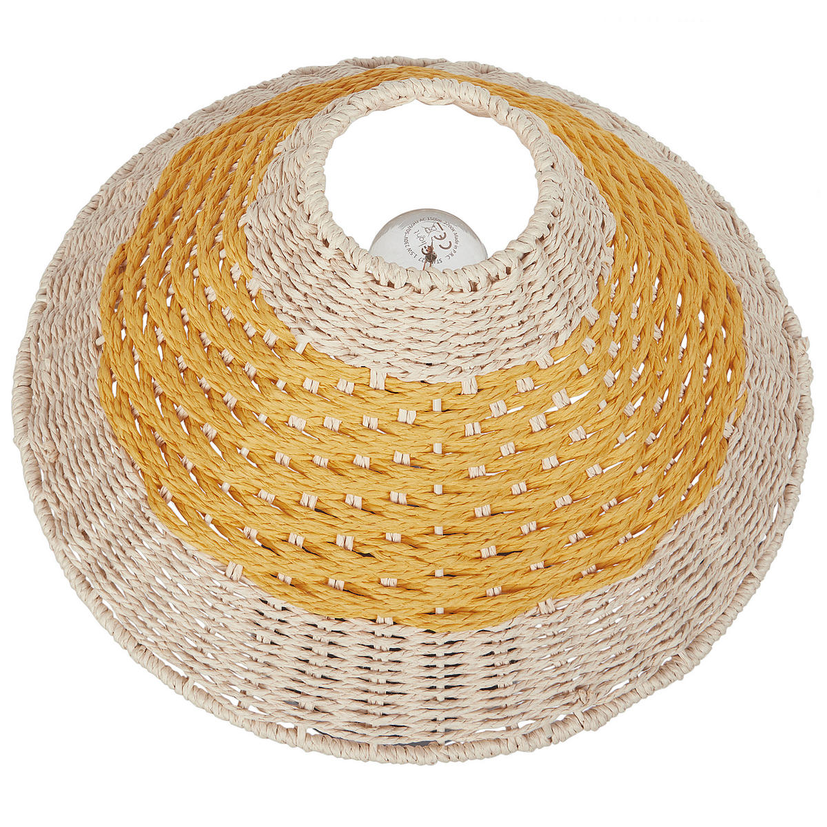 TISCHLEUCHTE Beige/Gelb/Schwarz Momba - Beige/Gelb, Papier (30/30/40cm) - Beliani