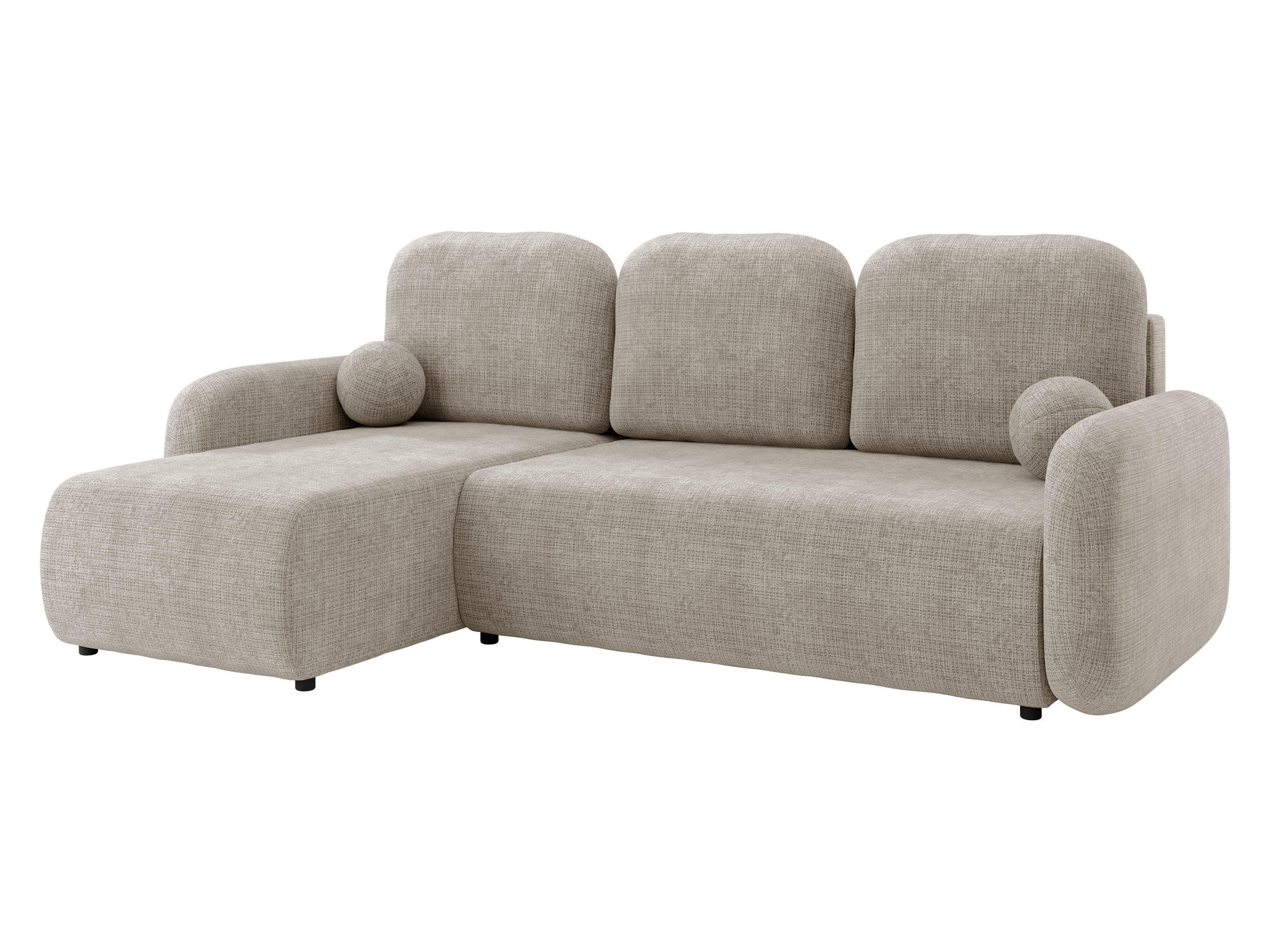 ECKSCHLAFSOFA Gizefa - Beige/Schwarz, Holz/Kunststoff (233/147cm) - MIRJAN24
