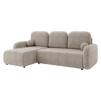ECKSCHLAFSOFA Gizefa - Beige/Schwarz, Holz/Kunststoff (233/147cm) - MIRJAN24