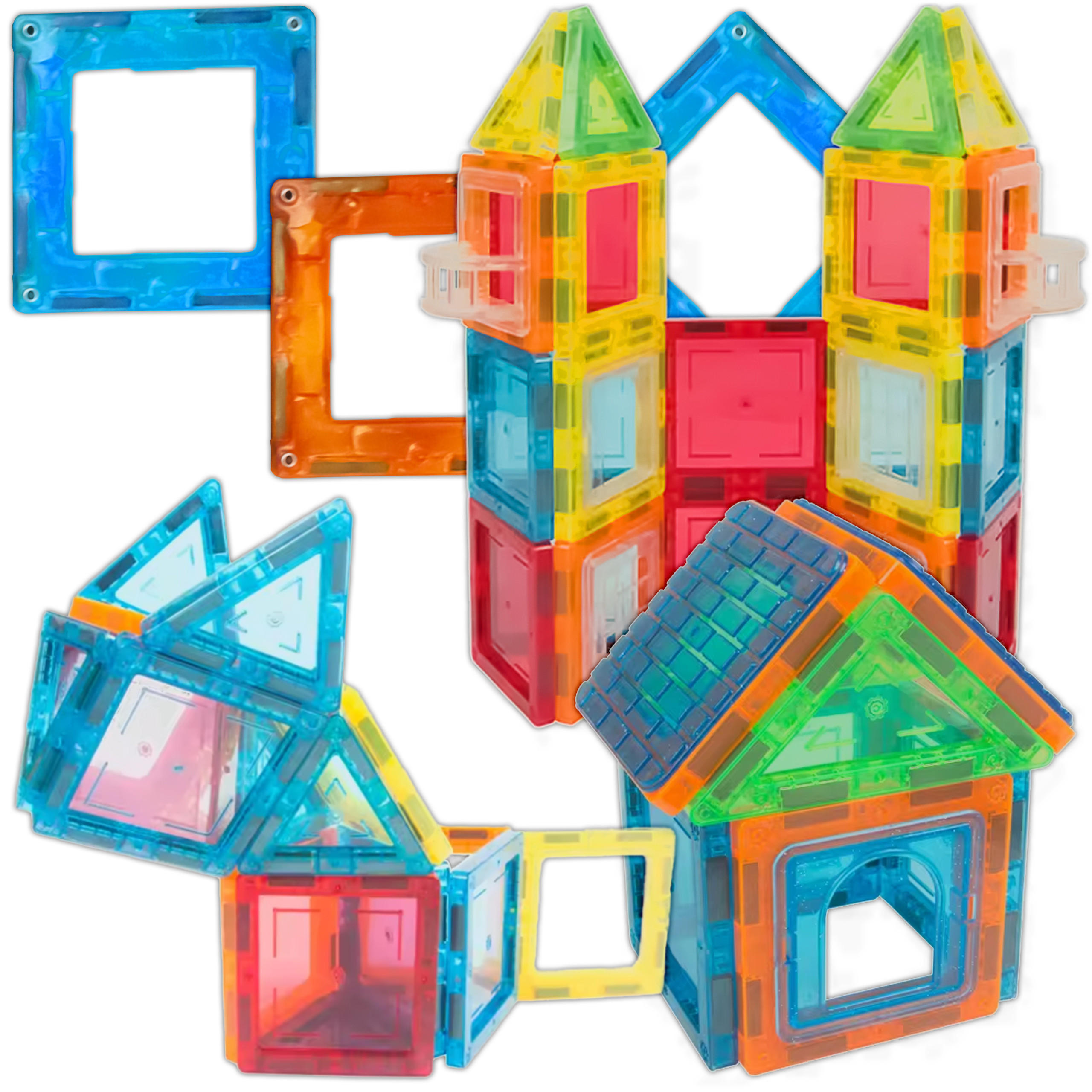 BAUSTEINE Magnetische Bauklötze 45 Teile - Multicolor, Kunststoff (6.5/6.5cm) - KRUMAD