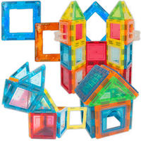 BAUSTEINE Magnetische Bauklötze 45 Teile - Multicolor, Kunststoff (6.5/6.5cm) - KRUMAD