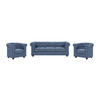 SOFA 3-Sitzer & 2 Sessel - Stoff - Blau - CHESTERFIELD - Blau, Textil (88/72/205cm) - Vente-Unique