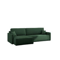 SCHLAFSOFA Carlos, Ecksofa L-Form mit schlaffunktion und bettkasten Stoff Poso Grün Links - Grün, Holz (142/83/250cm) - Kaiser Möbel