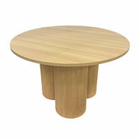 ESSTISCH, helles Holzeffekt - Beige, Holz (120/120/75cm) - Oviala