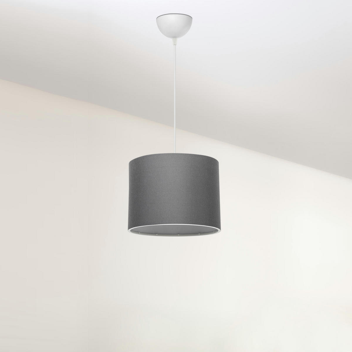 HÄNGELAMPE Willenhall - Grau, Textil (22/22/60cm) - lux.pro