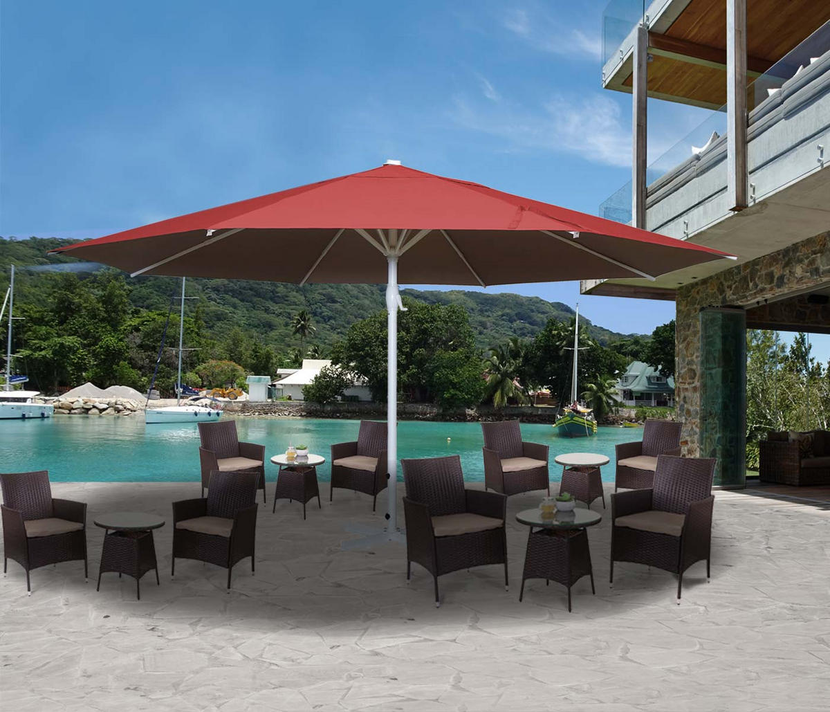 SONNENSCHIRM Rot - Rot, Textil (500/500cm) - MCW