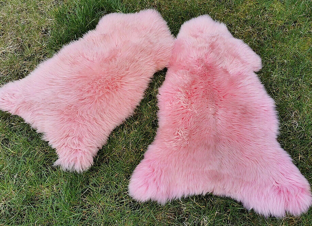 LAMMFELL Öko bunt gefärbt weich Fell Teppich Rose ca. 90 cm - Rosa, Fell (50/90cm) - Provellus