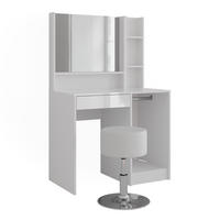 SCHMINKTISCH Sherry Weiß/Weiß Hochglanz 89.8 cm 4 Teile - Weiß Hochglanz, Holzwerkstoff (50.1cm) - Vicco