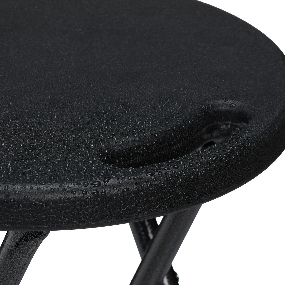 2XSKLÁDACÍ stolička - černá, kov/plast (31/46/30cm) - Relaxdays