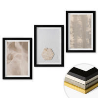 WANDBILDER 3er-Set - 20x30 cm Schwarzer Rahmen - Subtile Texturen, Boho-Natur - Schwarz, Kunststoff (20/30cm) - ArtPrintCave