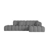 ECKSOFA mit Schlaffunktion Ottomane RECHTS OLEA-L2 321x164x75 Grau Velours - Anthrazit/Schwarz, Holzwerkstoff/Kunststoff (164/321cm) - ALTDECOR