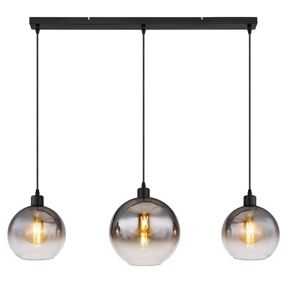 HÄNGELEUCHTE Rauchglas Grau 3-flammig - Grau, Glas (95/25/120cm) - Globo Lighting