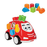 SORTIERSPIEL Steckspiel Auto 03187 rot verschiedene Formen und Farben, Fahrzeugform, ab 1 Jahr, Steckbox - Rot, Kunststoff (12/21/13cm) - Pilsan