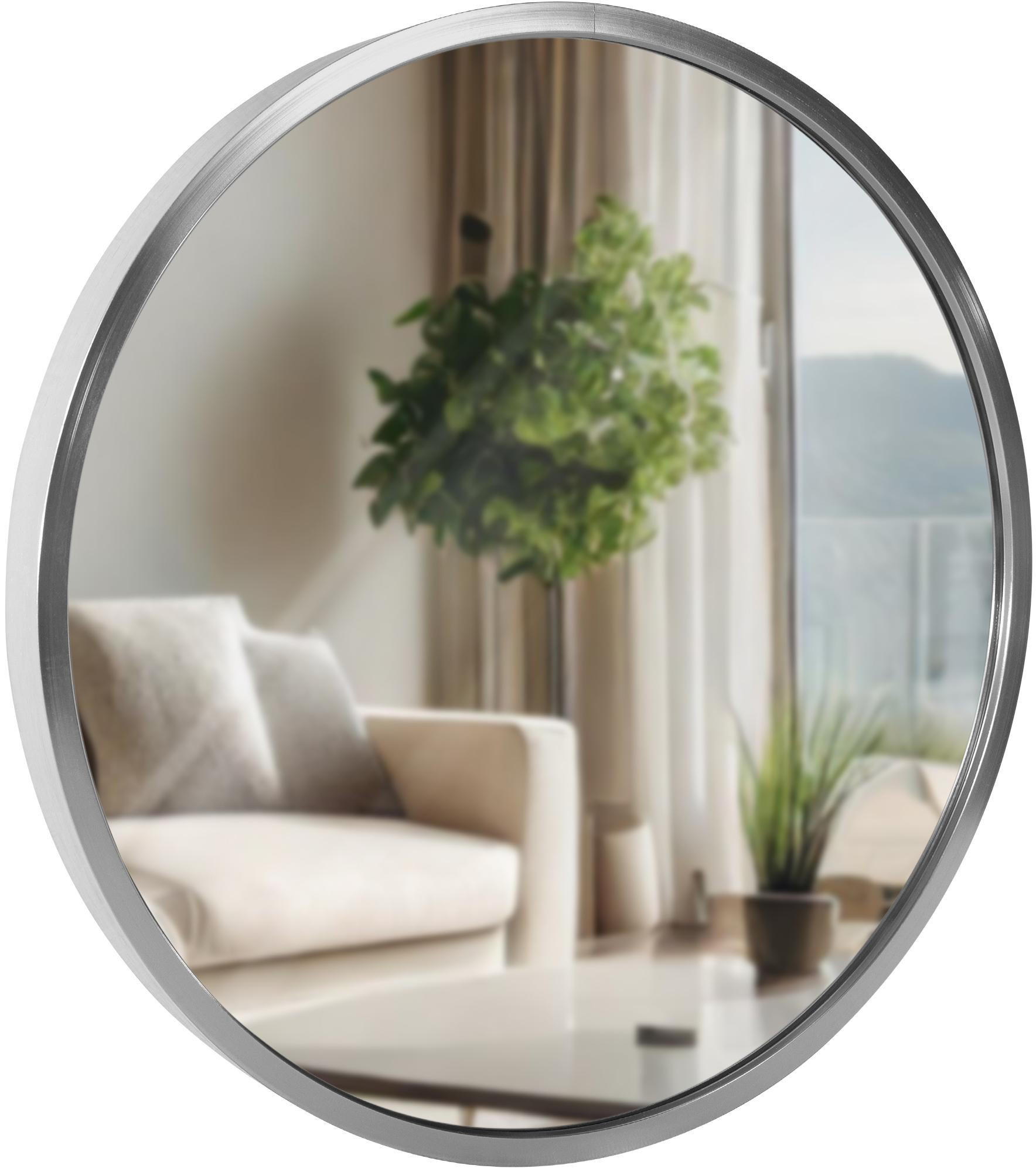 WANDSPIEGEL Gdansk Metall Silber Runder Spiegel - Silberfarben, Metall (30/30/3cm) - DELUKE