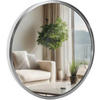 WANDSPIEGEL Gdansk Metall Silber Runder Spiegel - Silberfarben, Metall (30/30/3cm) - DELUKE