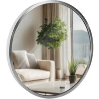 WANDSPIEGEL Gdansk Metall Silber Runder Spiegel - Silberfarben, Metall (30/30/3cm) - DELUKE