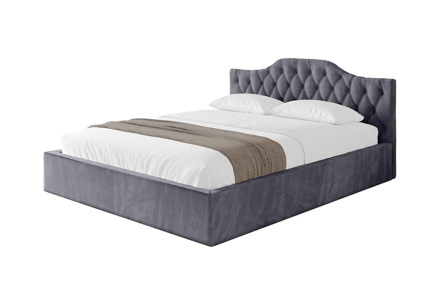 POLSTERBETT mit Bettkasten und Lattenrost, Boxbett ohne Matratze - FALIO-V1 180x200 Dunkelgrau - Dunkelgrau, Holzwerkstoff/Textil (180/200cm) - ALTDECOR