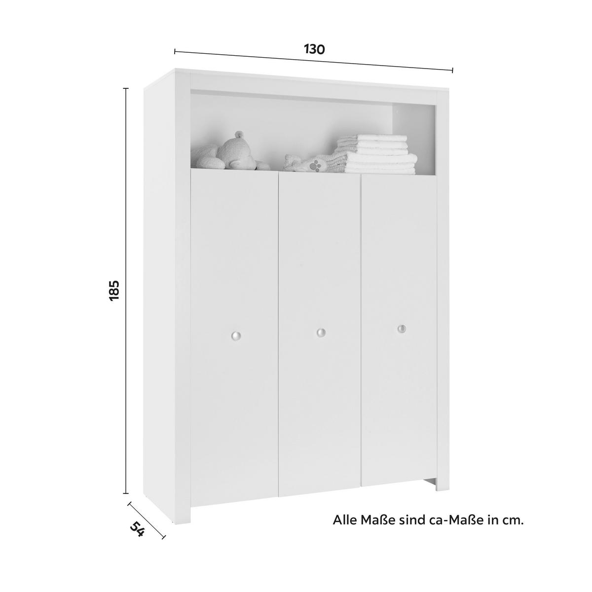 BABYZIMMER Olivia Weiß - Weiß, Holzwerkstoff (334/186/266cm) - Bessagi Kids