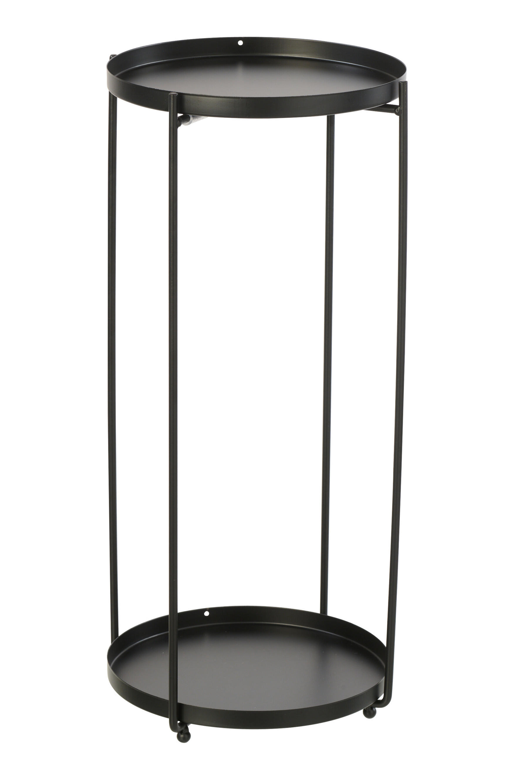 BEISTELLTISCH RUND Schwarz - Schwarz, Metall (27/27/57.5cm) - J-Line