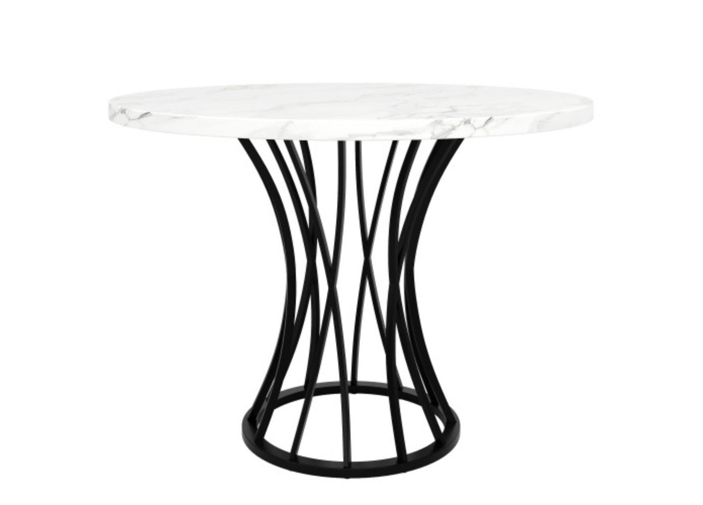 RUNDER ESSTISCH Black 80/80/76 cm - Schwarz, Holz (80/80/76cm) - Urban Meuble