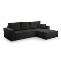 ECKSOFA XL ANGO Cord Schwarz - Schwarz, Kunststoff/Textil (287/188cm) - Luxkor24