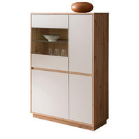 VITRINE Kaschmir, Eiche Artisan 75 cm, Highboard mit Soft-Close - Kaschmir/Eiche Artisan, Glas/Holzwerkstoff (75/144/40cm) - Furn.Design