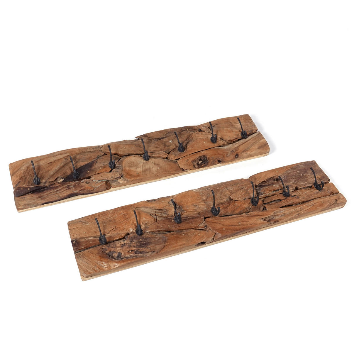 WANDGARDEROBE Mina 90 7 Haken, Treibholz, naturfarben - Naturfarben, Holz (90/20/7cm) - CREEDWOOD