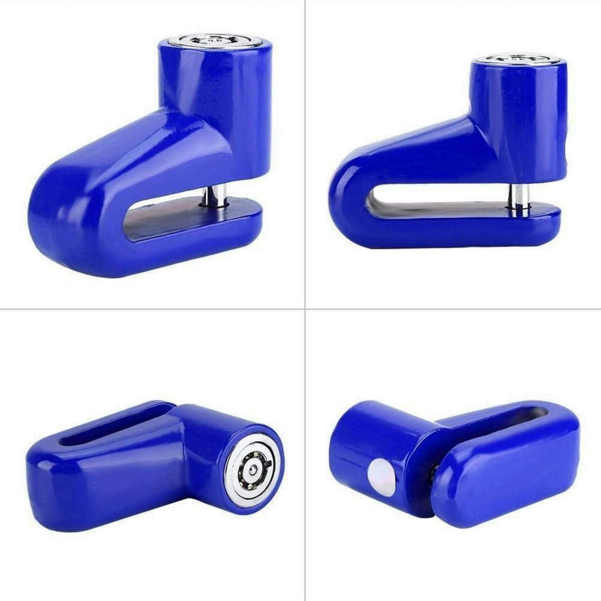 FAHRRADSCHLOSS Scheibenschloss Blau mit Halter - Blau, Metall (6/4/7cm)