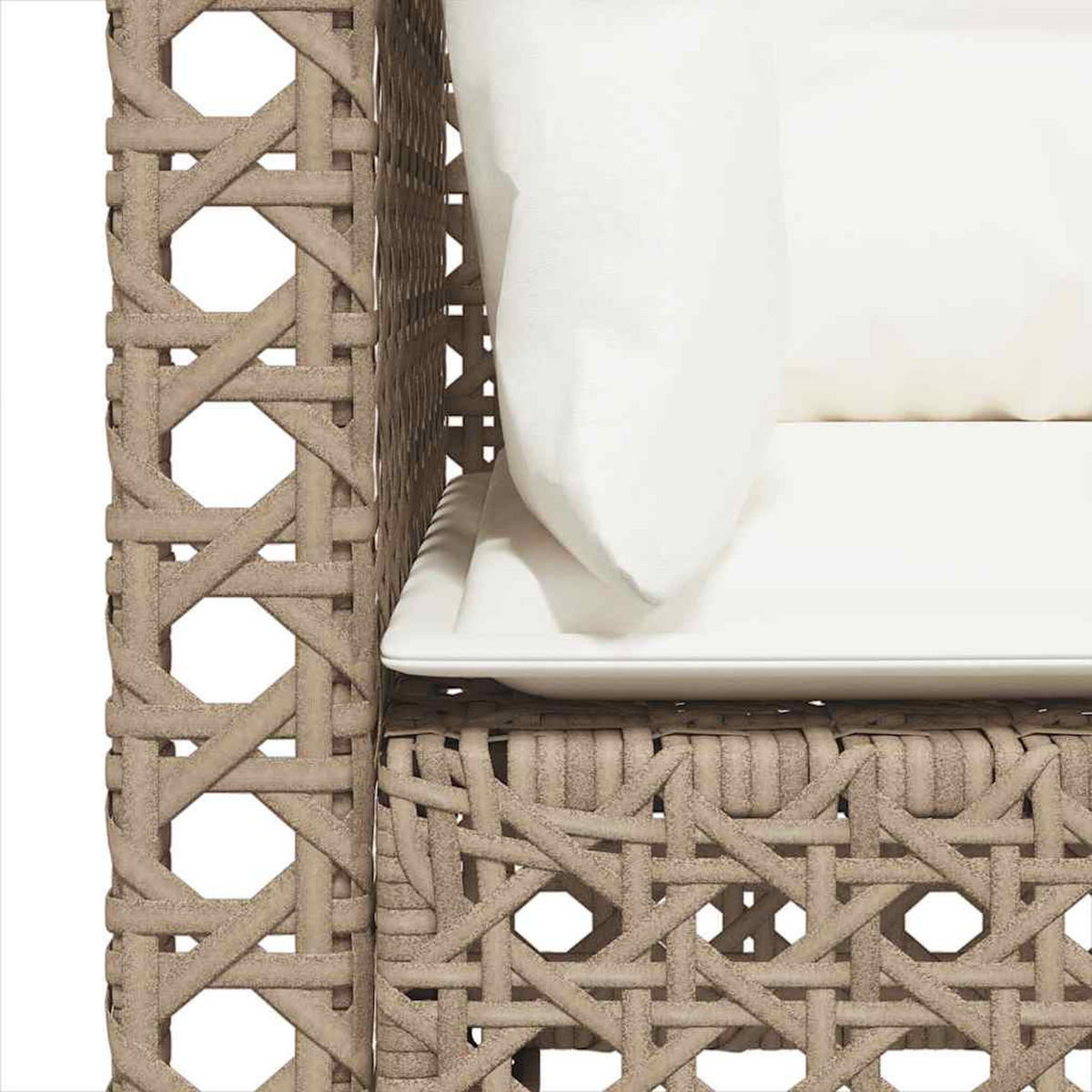 GARTEN-ECKSOFAS Mit Kissen 2 Stk. Beige Poly Rattan - Creme, Kunststoff (63.5/62/127cm) - vidaXL