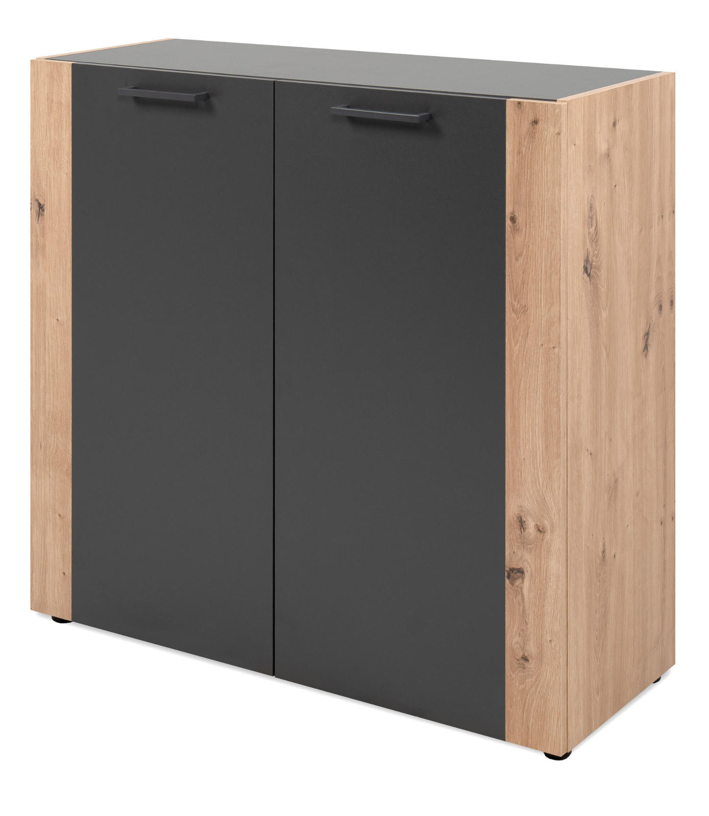 Furn.Design Kommode Anthrazit, Eiche Artisan 89x85x34.5 cm