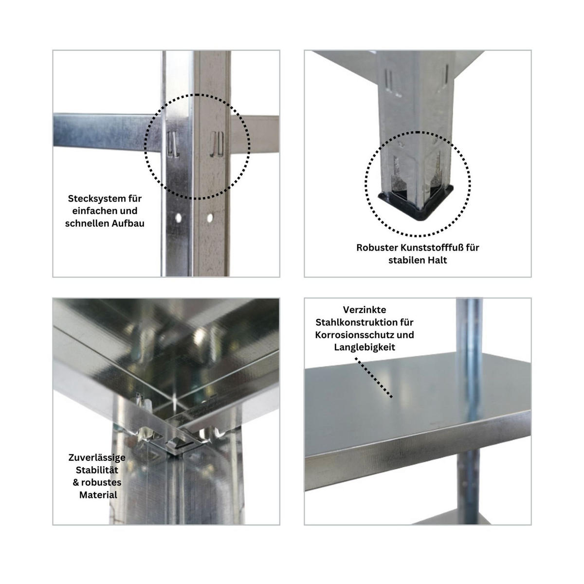 SCHWERLASTREGAL Ares 2er-Set 180x90x40cm Fachlast 125 kg Verzinkt - Silberfarben, Metall (180/180/40cm) - PROREGAL
