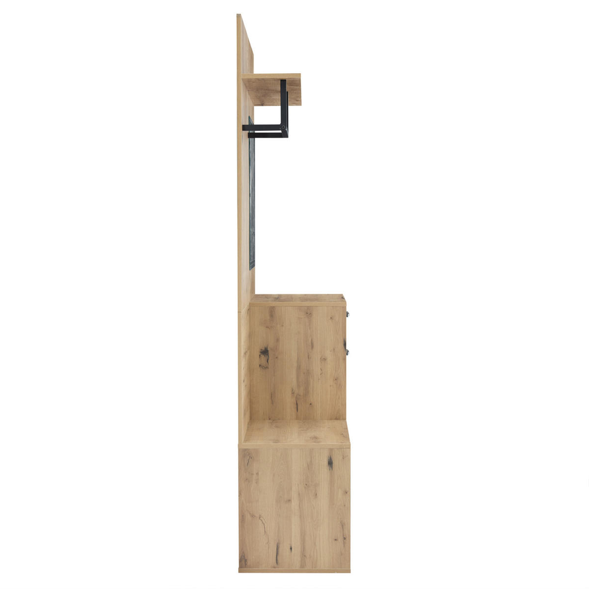 SCHUHSCHRANK aus Spanplatte 100x38,5x190cm in Natur mit Spiegel - Naturfarben, Holzwerkstoff (100/190/38.5cm) - Modfu