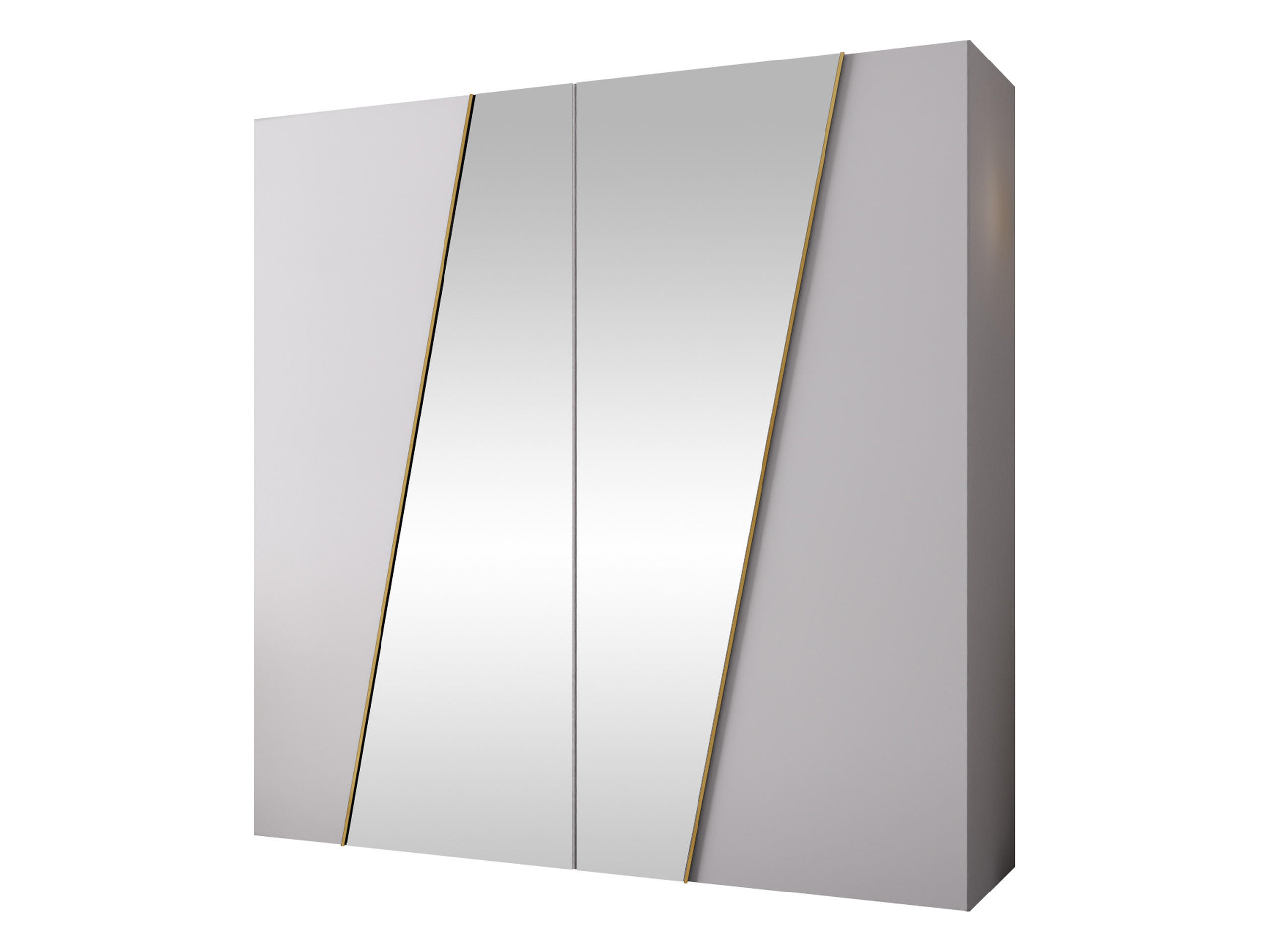 DREHTÜRENSCHRANK Zen 2L 200 cm - Goldfarben/Schwarz, Holzwerkstoff/Kunststoff (200/202/50cm) - MIRJAN24