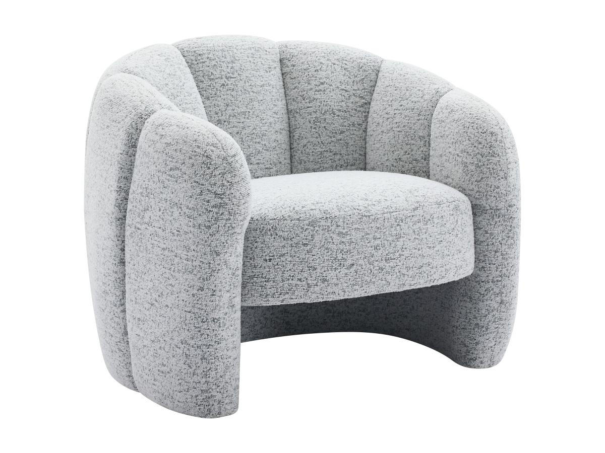 MUSCHELSESSEL - Chenille-Stoff - Grau - DELIPO - Grau, Textil (76/73/93cm) - Vente-Unique
